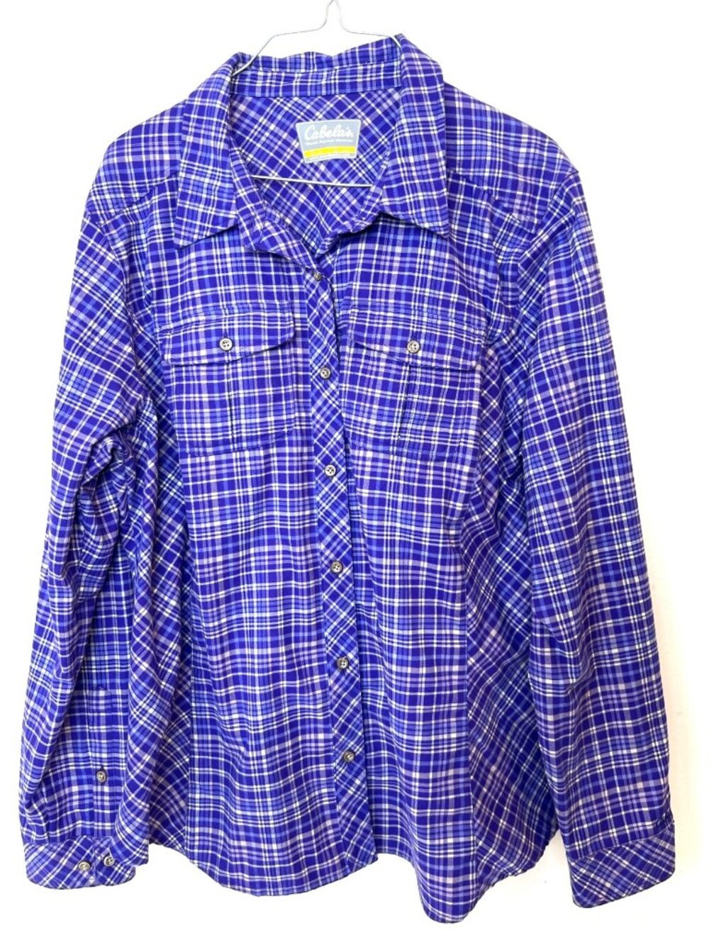 Cabela's Women's Long Sleeve Button Up Woven Shirt in Grape Purple Crush XL SOFT
